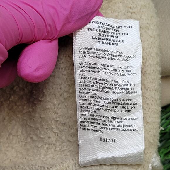 Vintage Y2K Adidas Track Jacket XL 26x28 Khaki Beige - Picture 8 of 16